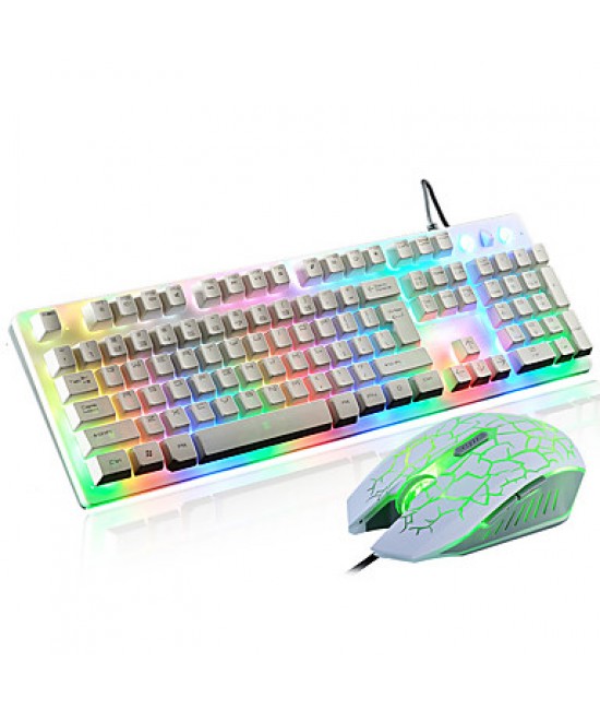 2400Dpi Wired USB  Game Keyboard & Mouse Suit For Desktop With LED  